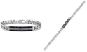 Esquire Men's Jewelry Black Sapphire Curb Link Bracelet (2-3/4 ct. t.w.) in Sterling Silver, Created for Macy's